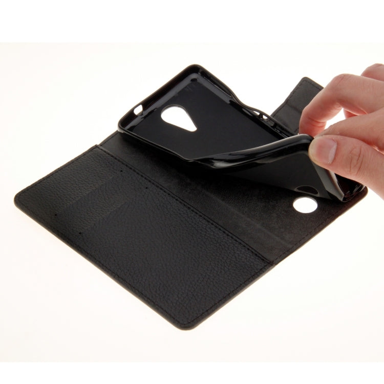 For Wiko Tommy Litchi Texture Horizontal Flip Leather Case with Holder & Card Slots & Wallet