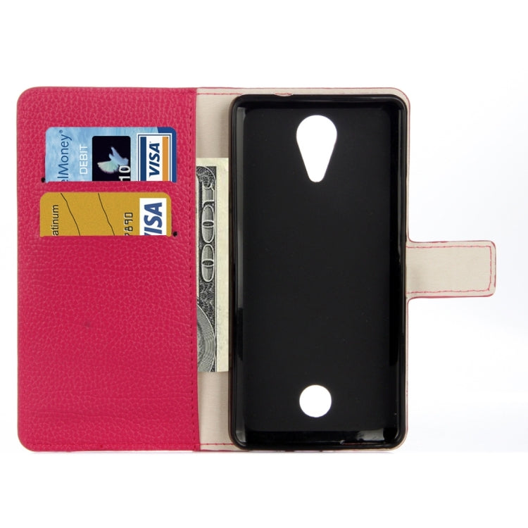 For Wiko Tommy Litchi Texture Horizontal Flip Leather Case with Holder & Card Slots & Wallet