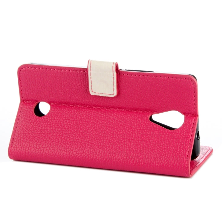 For Wiko Tommy Litchi Texture Horizontal Flip Leather Case with Holder & Card Slots & Wallet