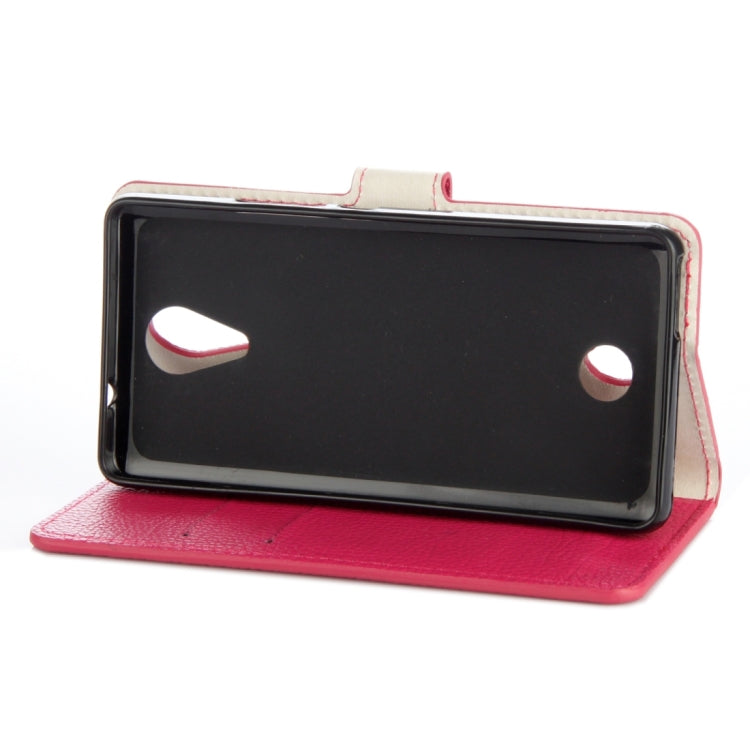 For Wiko Tommy Litchi Texture Horizontal Flip Leather Case with Holder & Card Slots & Wallet