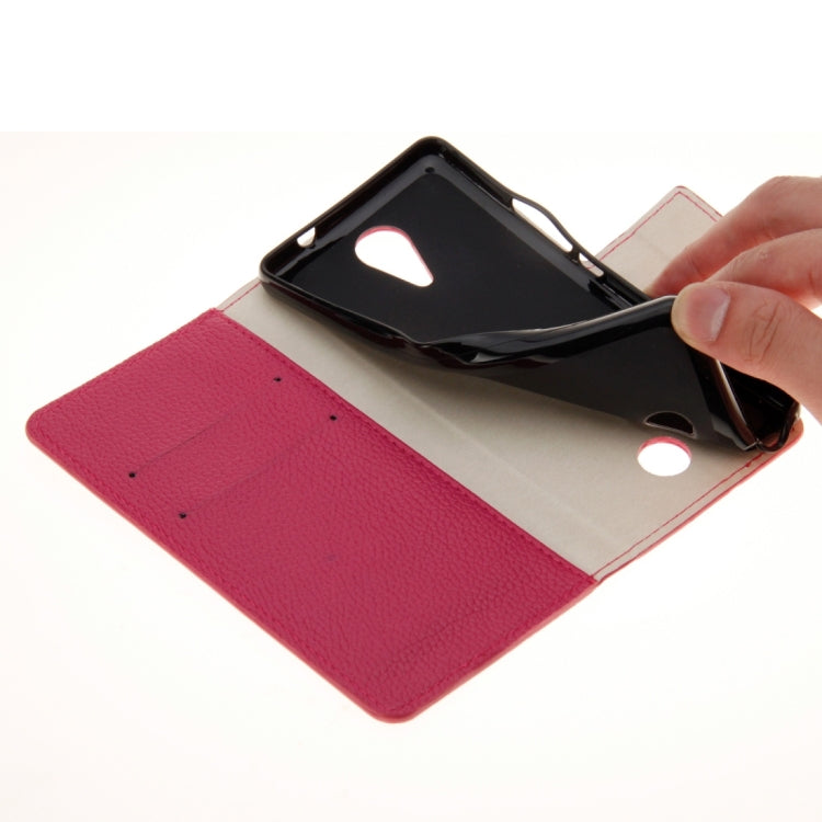 For Wiko Tommy Litchi Texture Horizontal Flip Leather Case with Holder & Card Slots & Wallet