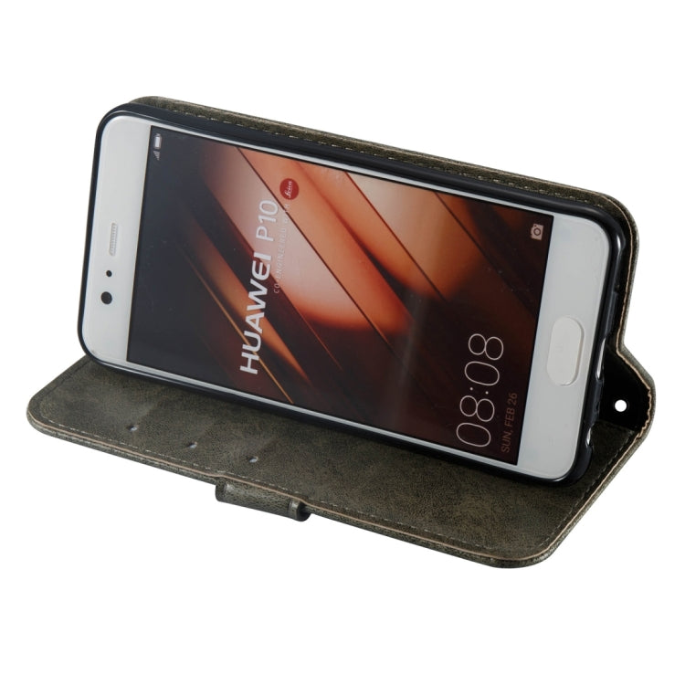 For Huawei P10 Skull Pressed Flowers Pattern Horizontal Flip Leather Case with Holder & Card Slots & Wallet & Lanyard