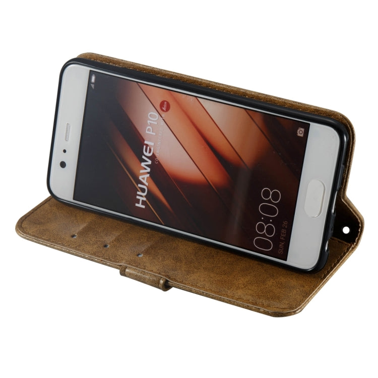 For Huawei P10 Skull Pressed Flowers Pattern Horizontal Flip Leather Case with Holder & Card Slots & Wallet & Lanyard