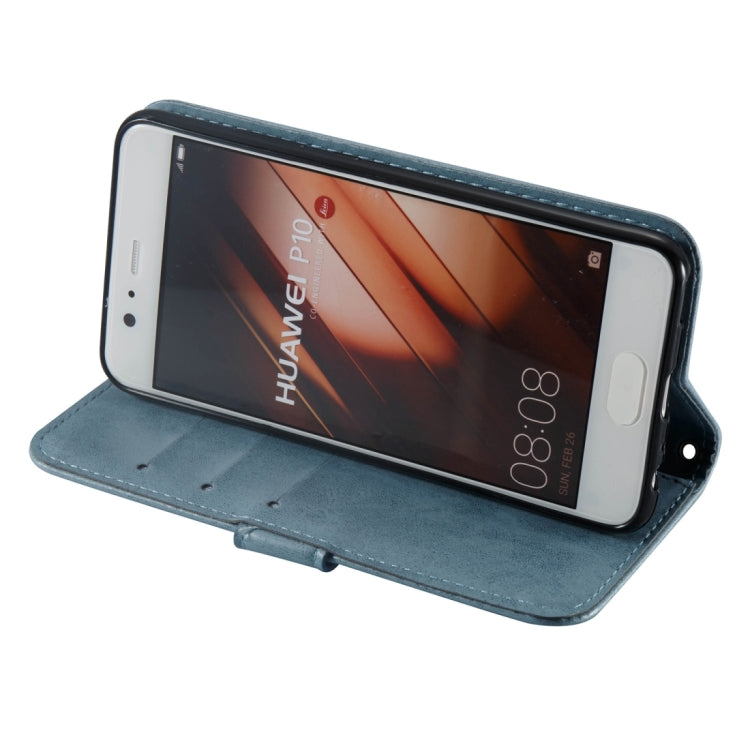 For Huawei P10 Skull Pressed Flowers Pattern Horizontal Flip Leather Case with Holder & Card Slots & Wallet & Lanyard