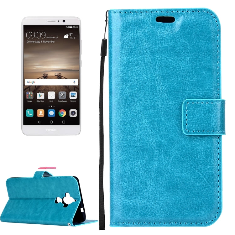 For Huawei Mate 9 Crazy Horse Texture Horizontal Flip PU Leather Case with Holder & Card Slots & Wallet & Photo Frame & Lanyard & Magnetic Buckle