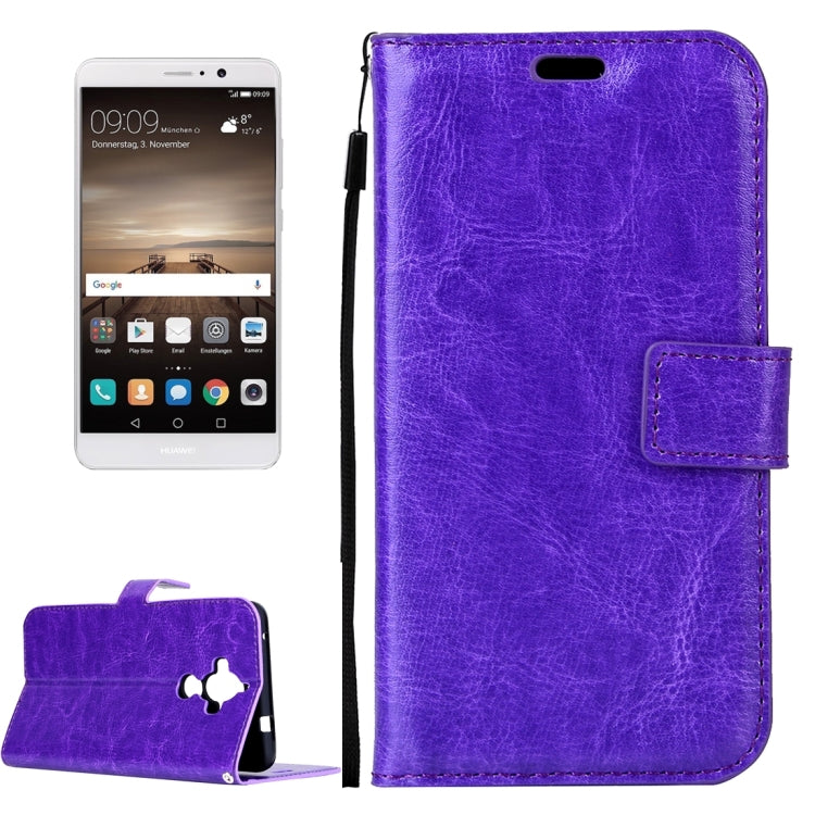 For Huawei Mate 9 Crazy Horse Texture Horizontal Flip PU Leather Case with Holder & Card Slots & Wallet & Photo Frame & Lanyard & Magnetic Buckle
