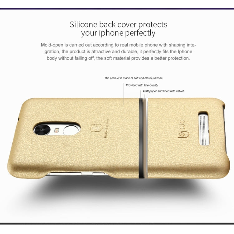 Lenuo for Xiaomi Redmi Note 3 Litchi Texture PU + PC Paste Skin Protective Case