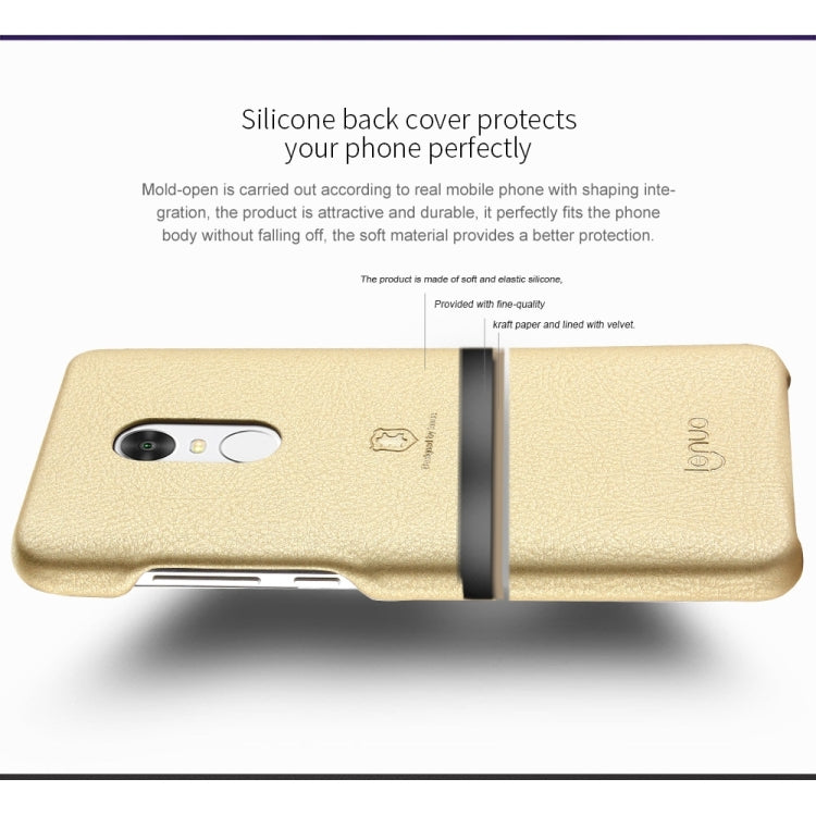 Lenuo for Xiaomi Redmi Note 4 Litchi Texture PU + PC Paste Skin Protective Case