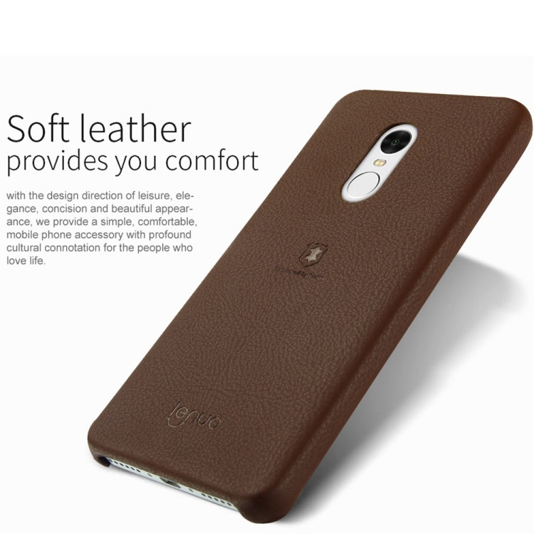 Lenuo for Xiaomi Redmi Note 4 Litchi Texture PU + PC Paste Skin Protective Case