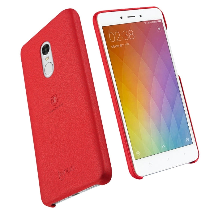 Lenuo for Xiaomi Redmi Note 4 Litchi Texture PU + PC Paste Skin Protective Case