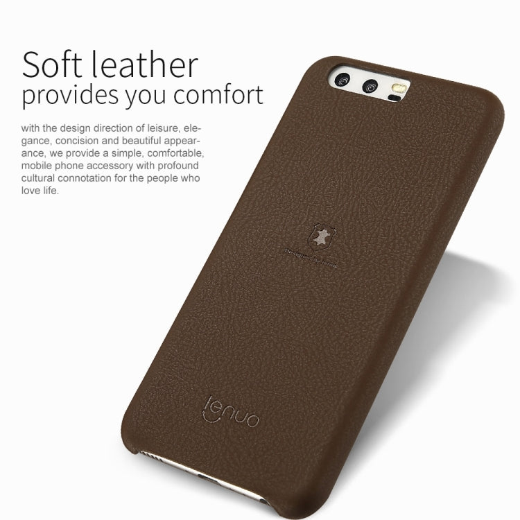 Lenuo for Huawei P10 Litchi Texture PU + PC Paste Skin Protective Case