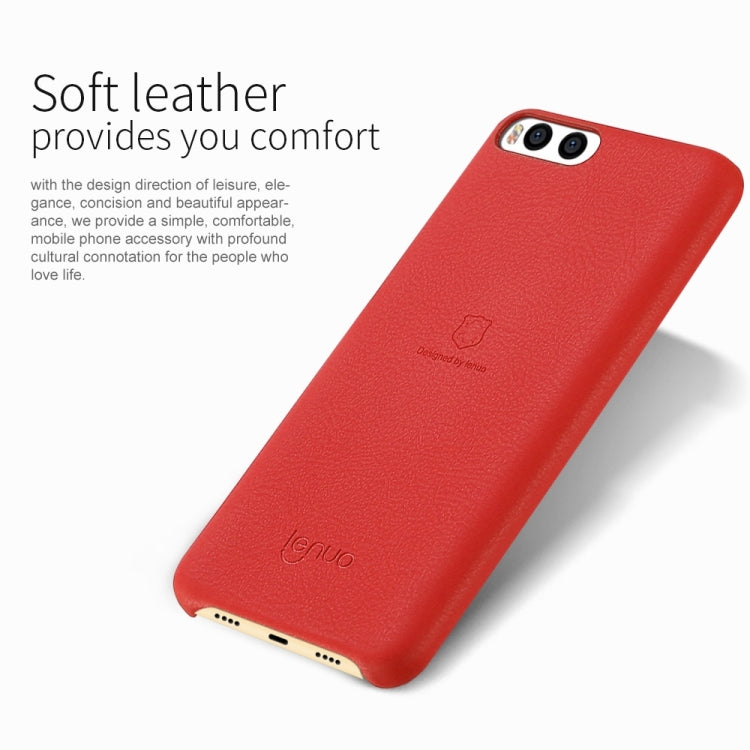 Lenuo for Xiaomi Mi 6 Litchi Texture PU + PC Paste Skin Protective Case