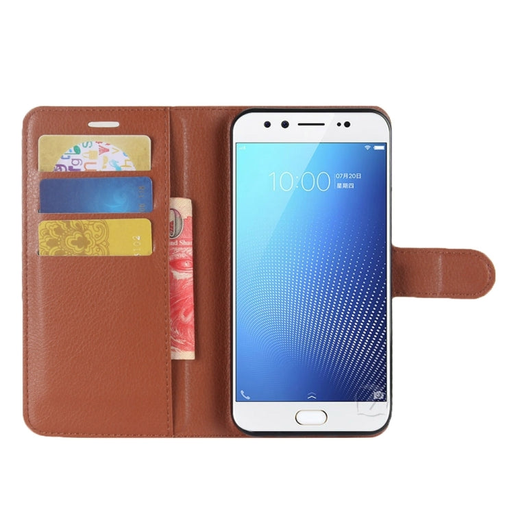For Vivo X9s Litchi Texture Horizontal Flip Leather Case with Holder & Card Slots & Wallet