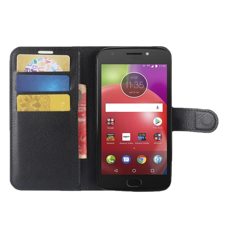 For Motorola Moto E4 (US Version) Litchi Texture Horizontal Flip Leather Case with Holder & Card Slots & Wallet