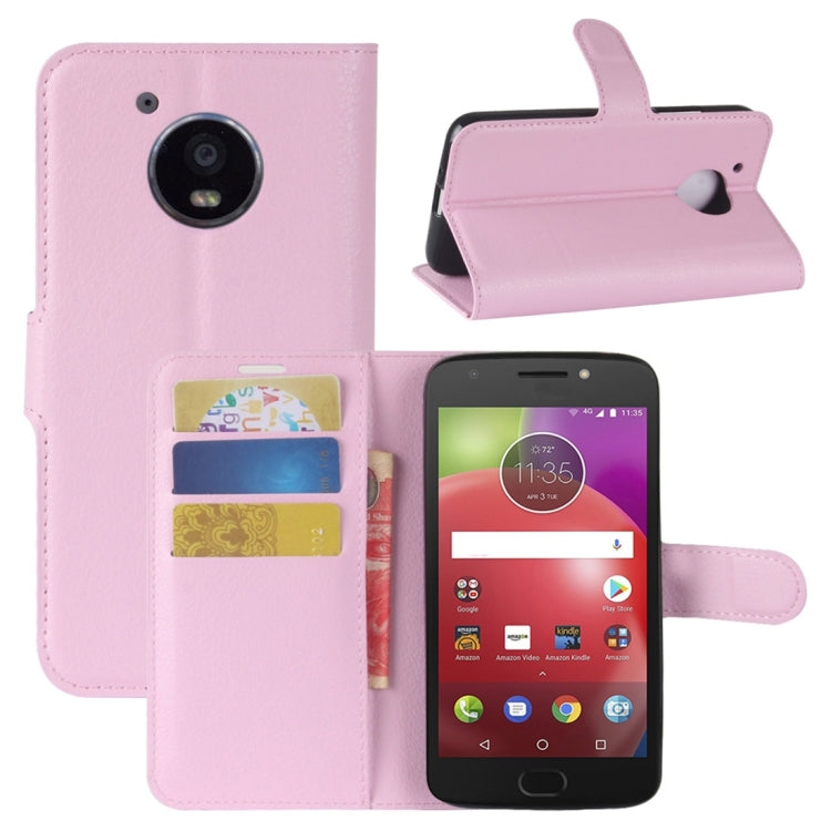 For Motorola Moto E4 (US Version) Litchi Texture Horizontal Flip Leather Case with Holder & Card Slots & Wallet