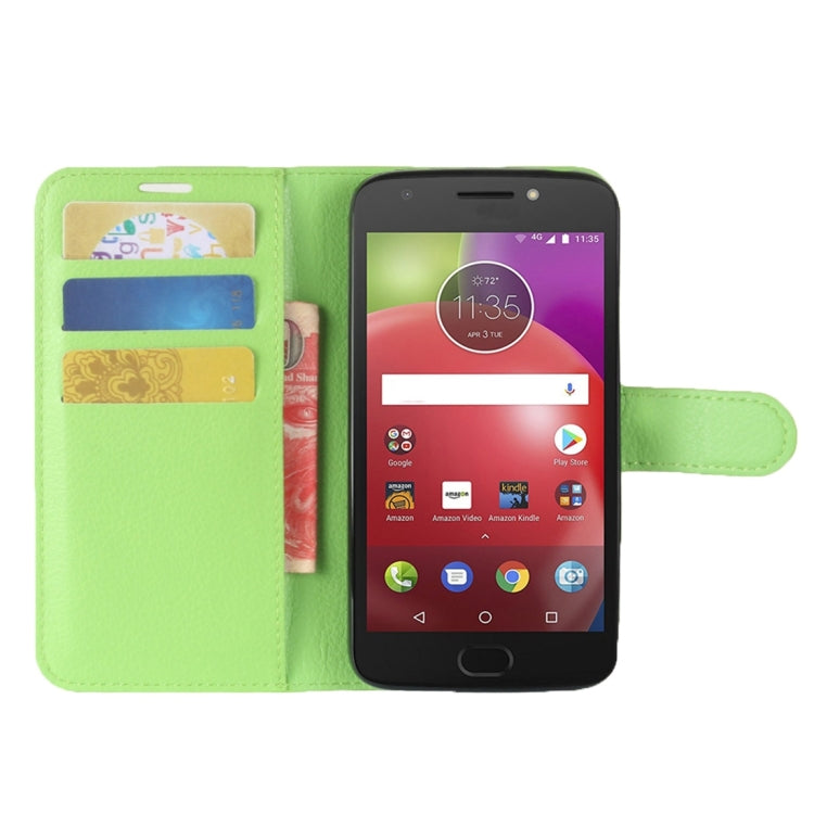 For Motorola Moto E4 (US Version) Litchi Texture Horizontal Flip Leather Case with Holder & Card Slots & Wallet