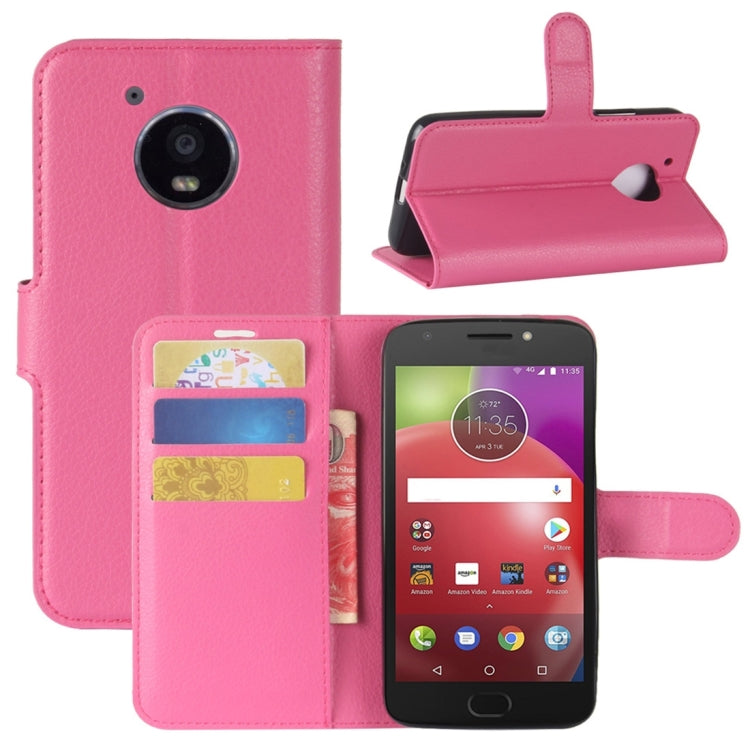 For Motorola Moto E4 (US Version) Litchi Texture Horizontal Flip Leather Case with Holder & Card Slots & Wallet