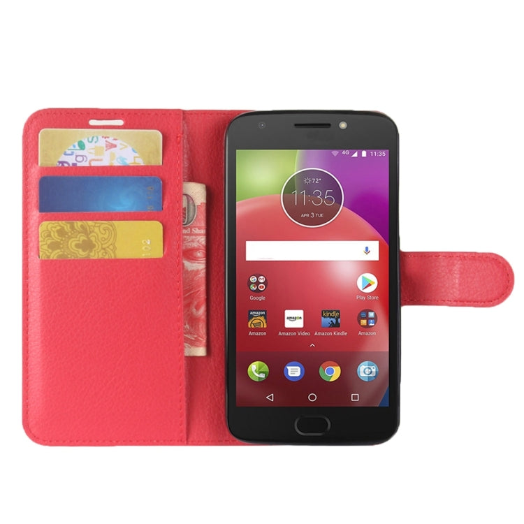 For Motorola Moto E4 (US Version) Litchi Texture Horizontal Flip Leather Case with Holder & Card Slots & Wallet