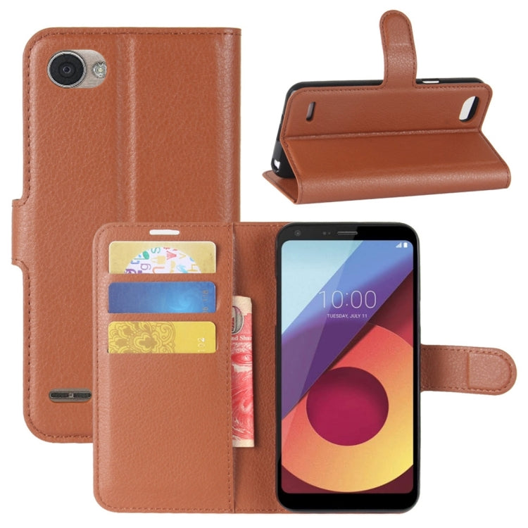 For LG Q6 Litchi Texture Horizontal Flip Leather Case with Holder & Card Slots & Wallet