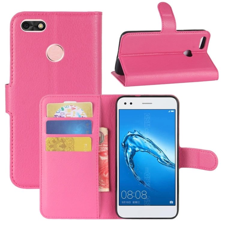For Huawei Enjoy 7 Litchi Texture Horizontal Flip Leather Case with Holder & Card Slots & Wallet