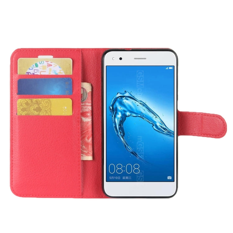 For Huawei Enjoy 7 Litchi Texture Horizontal Flip Leather Case with Holder & Card Slots & Wallet