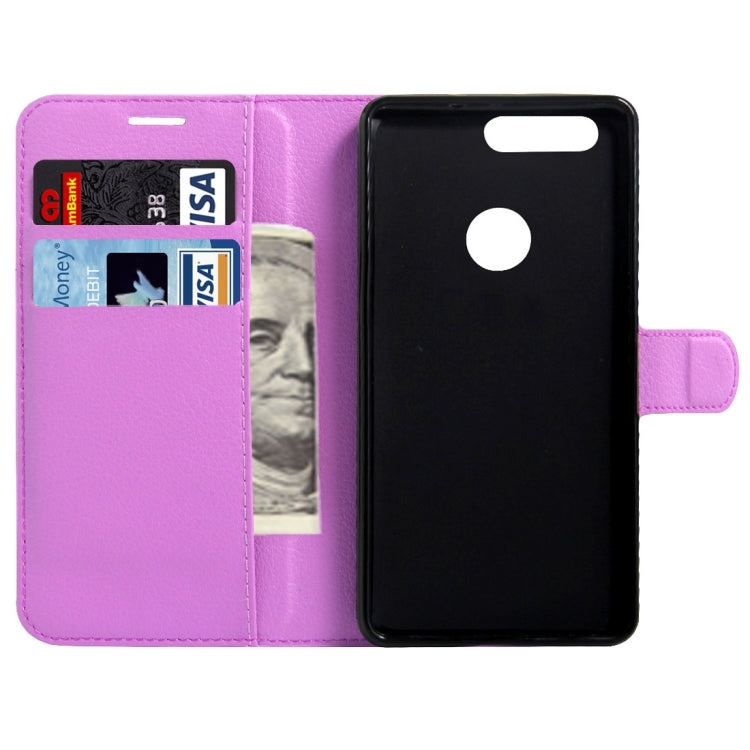 For Huawei Honor 8 Litchi Texture Horizontal Flip Leather Case with Magnetic Buckle & Holder & Card Slots & Wallet