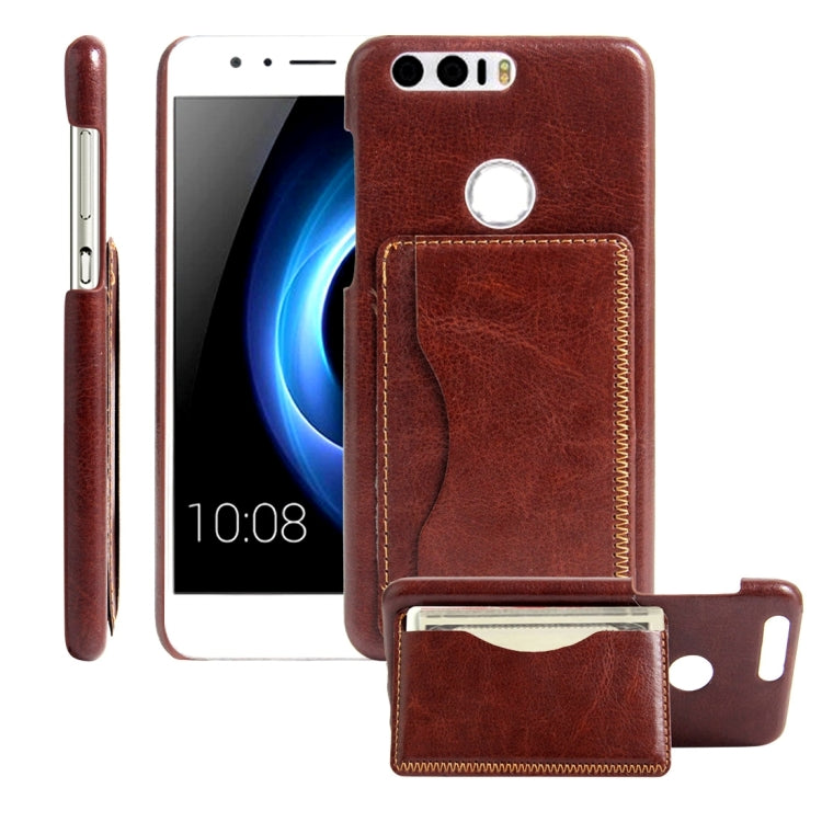 For Huawei Honor 8 Crazy Horse Texture Leather Case Back Cover Shell with Holder & Card Slots & Wallet
