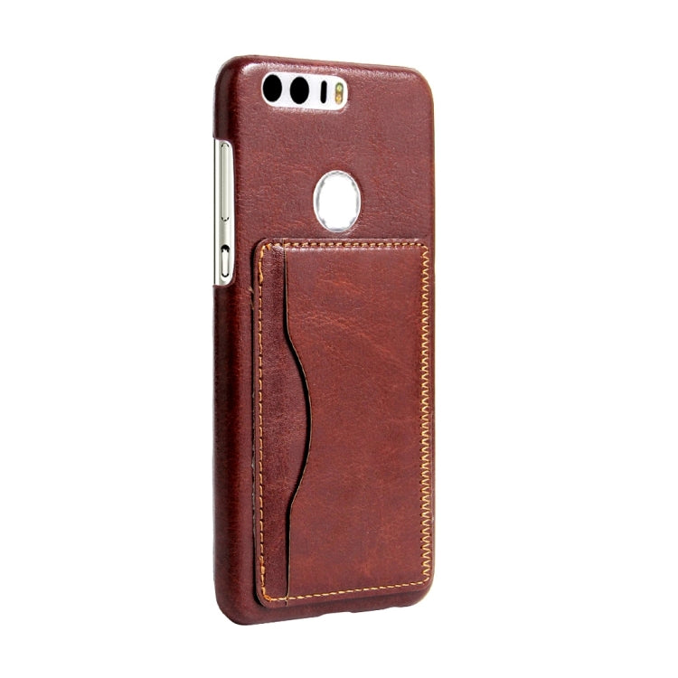 For Huawei Honor 8 Crazy Horse Texture Leather Case Back Cover Shell with Holder & Card Slots & Wallet