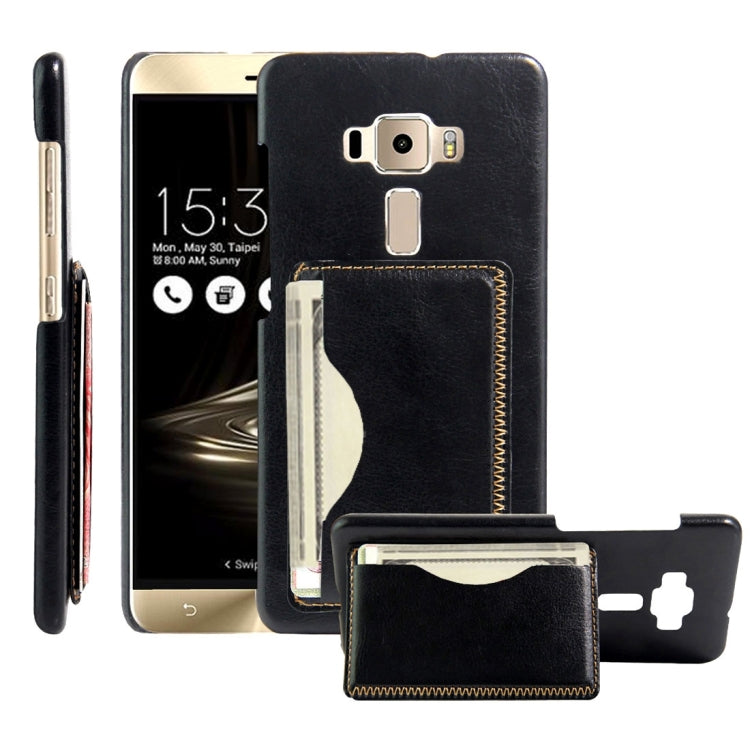 For ASUS ZenFone 3 / ZE552KL Crazy Horse Texture Leather Case Back Cover Shell with Holder & Card Slots & Wallet