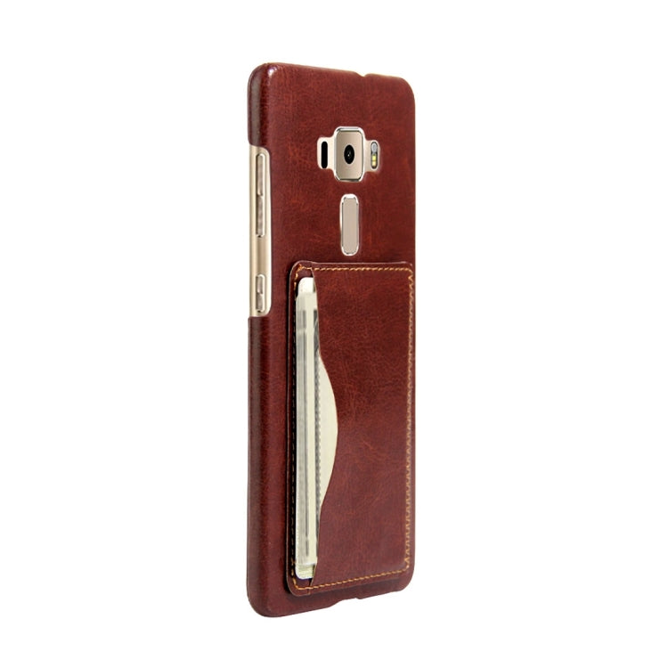 For ASUS ZenFone 3 / ZE552KL Crazy Horse Texture Leather Case Back Cover Shell with Holder & Card Slots & Wallet