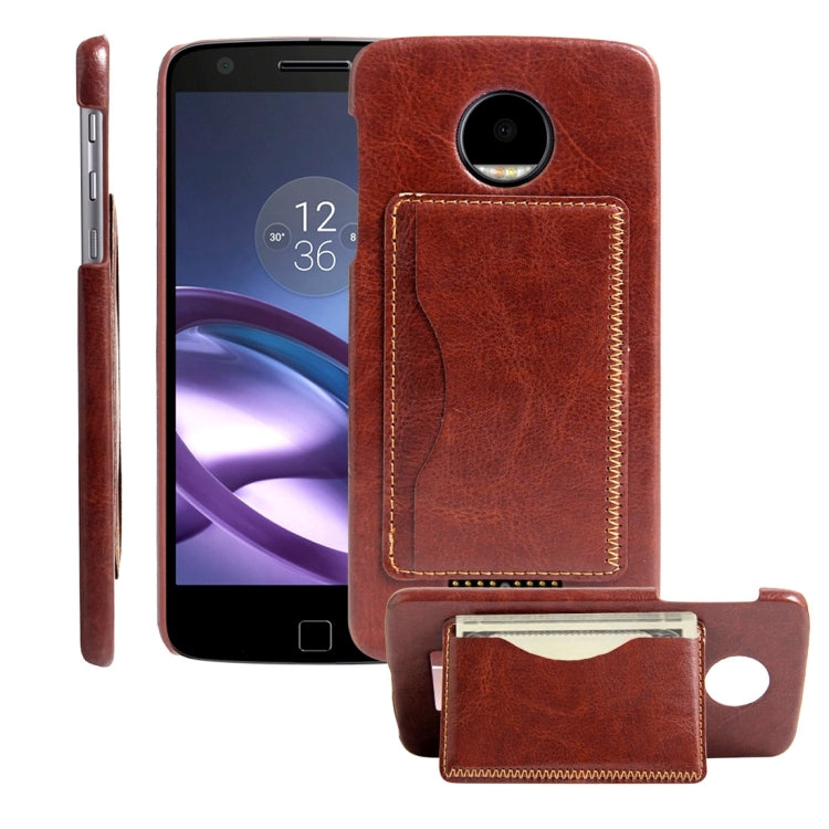 For Motorola Moto Z Crazy Horse Texture Leather Case Back Cover Shell with Holder & Card Slots & Wallet