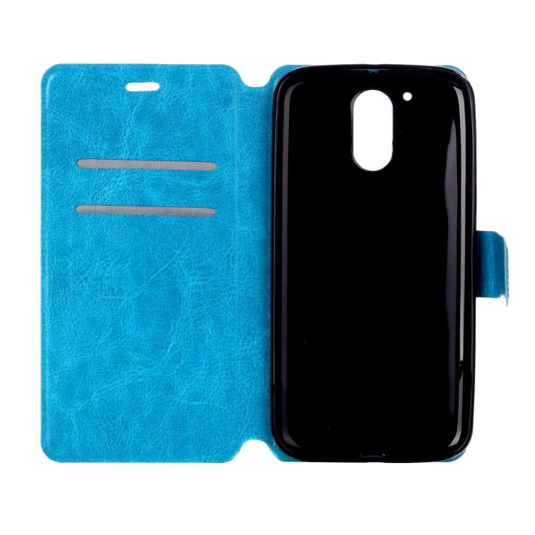 For Motorola Moto G4 Plus Crazy Horse Texture Horizontal Flip Leather Case with Holder & Card Slots