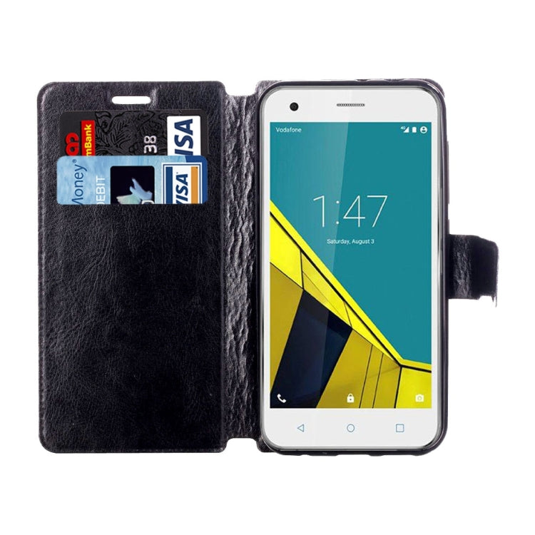 For Vodafone Smart Prime 7 Crazy Horse Texture Horizontal Flip Leather Case with Holder & Crad Slots