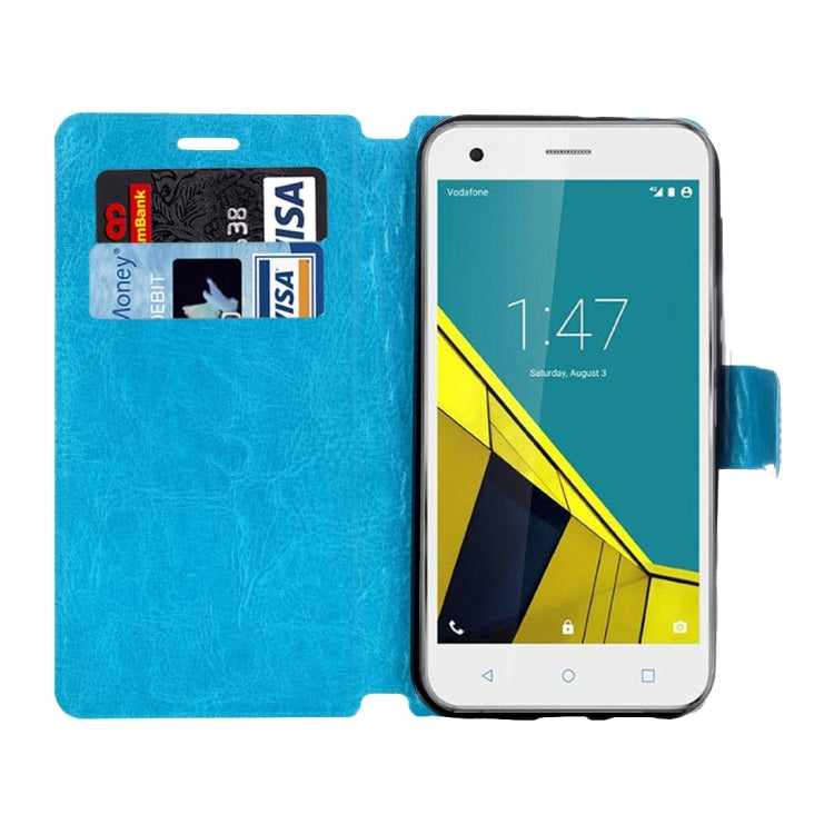 For Vodafone Smart Prime 7 Crazy Horse Texture Horizontal Flip Leather Case with Holder & Crad Slots