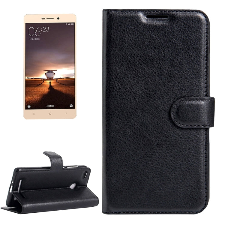 For Xiaomi Redmi 3 Pro Litchi Texture Horizontal Flip Leather Case with Magnetic Buckle & Holder & Card Slots & Wallet