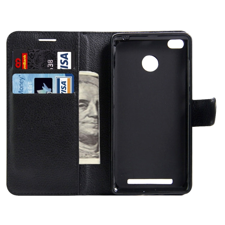 For Xiaomi Redmi 3 Pro Litchi Texture Horizontal Flip Leather Case with Magnetic Buckle & Holder & Card Slots & Wallet