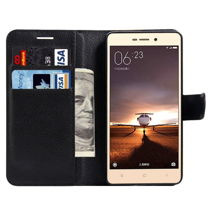 For Xiaomi Redmi 3 Pro Litchi Texture Horizontal Flip Leather Case with Magnetic Buckle & Holder & Card Slots & Wallet