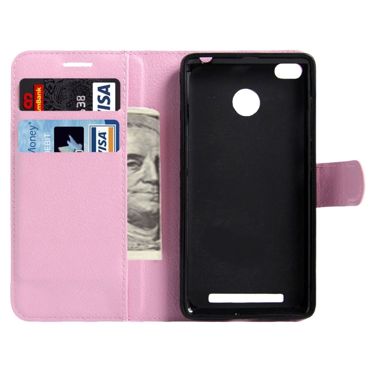 For Xiaomi Redmi 3 Pro Litchi Texture Horizontal Flip Leather Case with Magnetic Buckle & Holder & Card Slots & Wallet