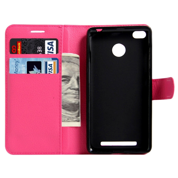 For Xiaomi Redmi 3 Pro Litchi Texture Horizontal Flip Leather Case with Magnetic Buckle & Holder & Card Slots & Wallet