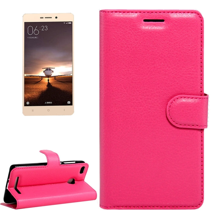 For Xiaomi Redmi 3 Pro Litchi Texture Horizontal Flip Leather Case with Magnetic Buckle & Holder & Card Slots & Wallet