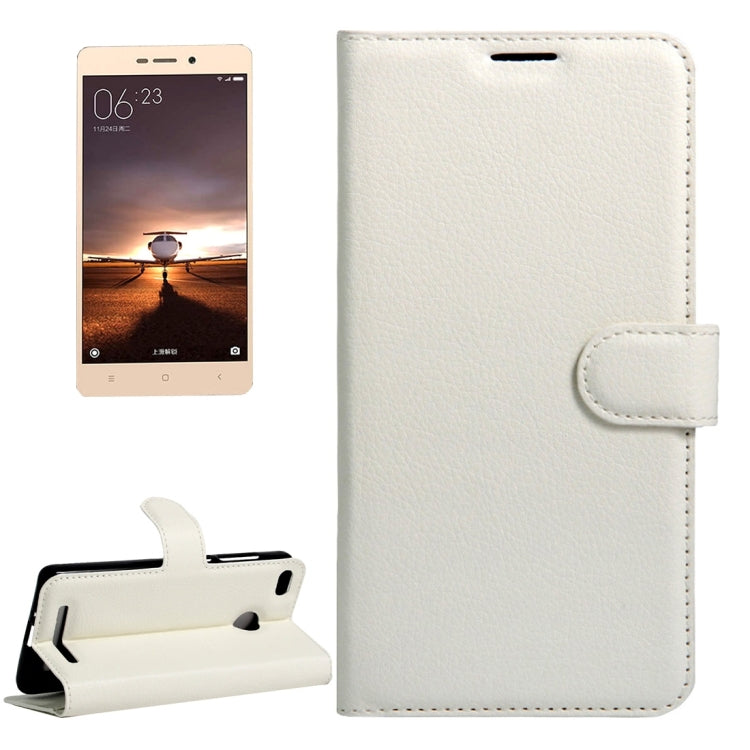 For Xiaomi Redmi 3 Pro Litchi Texture Horizontal Flip Leather Case with Magnetic Buckle & Holder & Card Slots & Wallet
