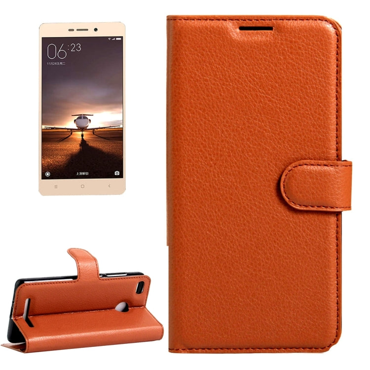 For Xiaomi Redmi 3 Pro Litchi Texture Horizontal Flip Leather Case with Magnetic Buckle & Holder & Card Slots & Wallet