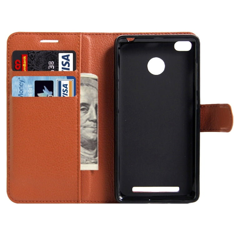 For Xiaomi Redmi 3 Pro Litchi Texture Horizontal Flip Leather Case with Magnetic Buckle & Holder & Card Slots & Wallet