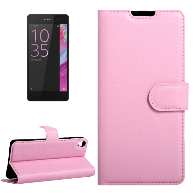 For Sony Xperia E5 Litchi Texture Horizontal Flip Leather Case with Magnetic Buckle & Holder & Card Slots & Wallet