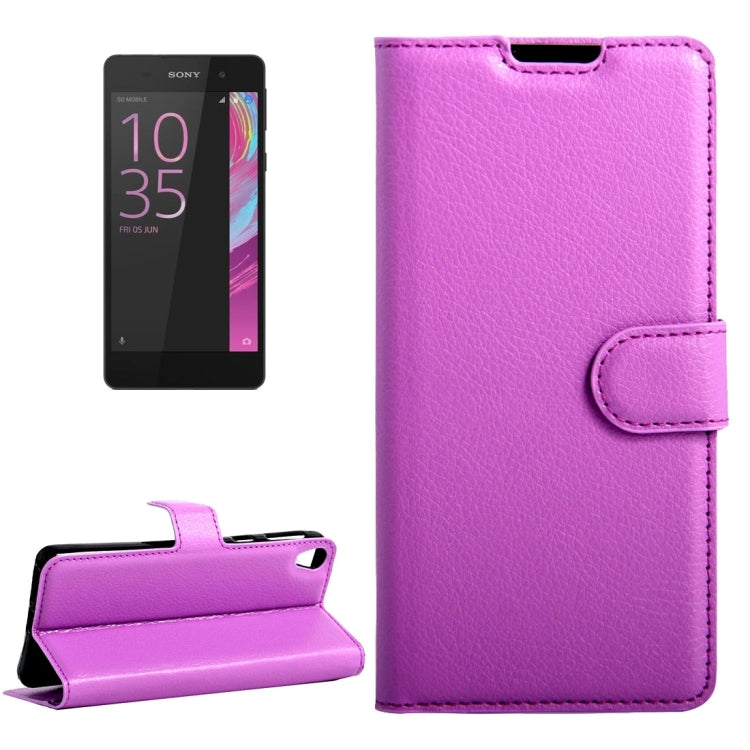 For Sony Xperia E5 Litchi Texture Horizontal Flip Leather Case with Magnetic Buckle & Holder & Card Slots & Wallet