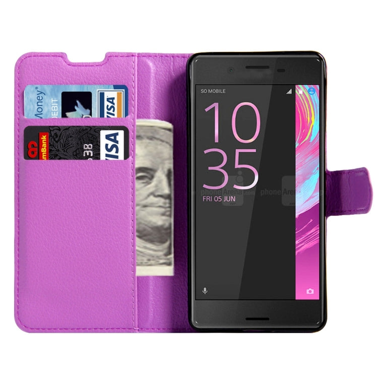 For Sony Xperia E5 Litchi Texture Horizontal Flip Leather Case with Magnetic Buckle & Holder & Card Slots & Wallet