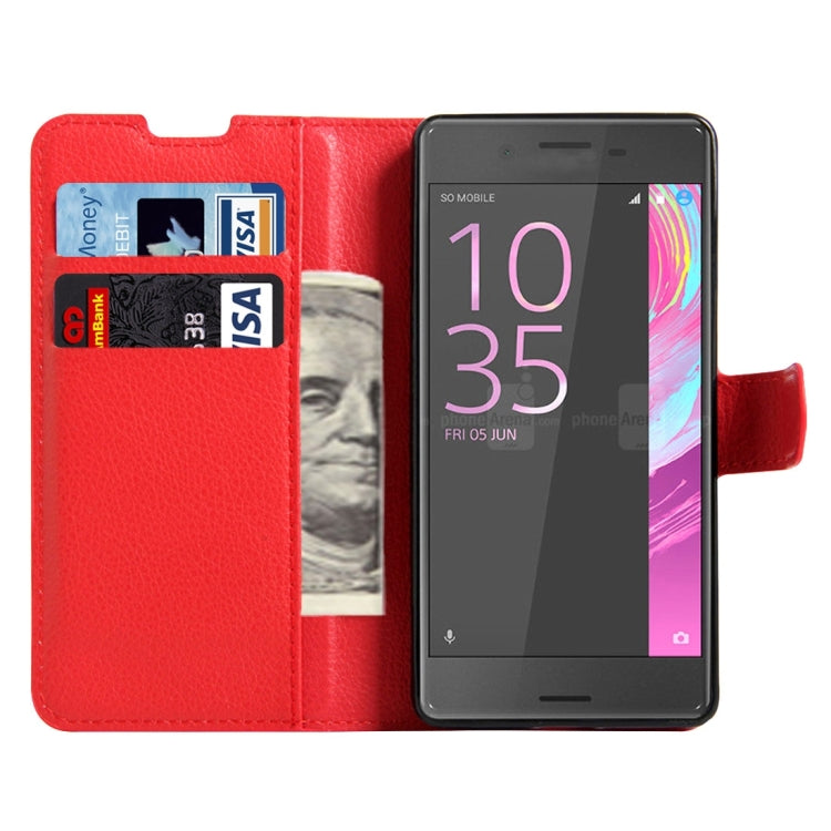 For Sony Xperia E5 Litchi Texture Horizontal Flip Leather Case with Magnetic Buckle & Holder & Card Slots & Wallet