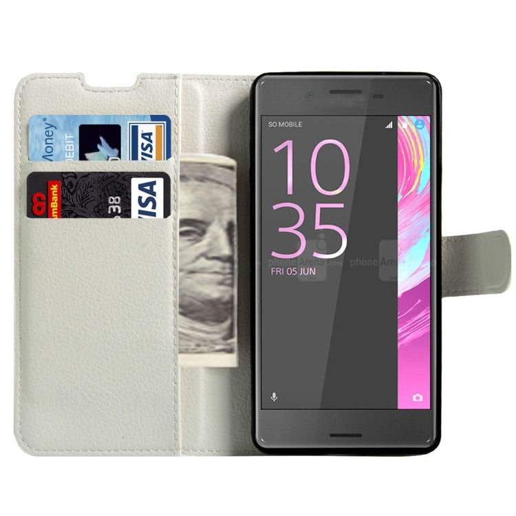 For Sony Xperia E5 Litchi Texture Horizontal Flip Leather Case with Magnetic Buckle & Holder & Card Slots & Wallet