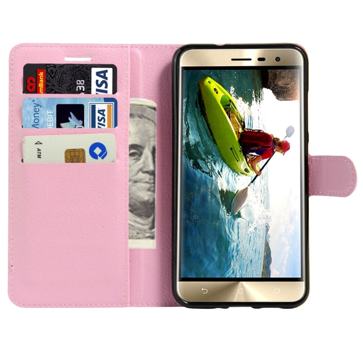 For ASUS ZenFone 3 / ZE552KL Litchi Texture Horizontal Flip Leather Case with Magnetic Buckle & Holder & Card Slots & Wallet