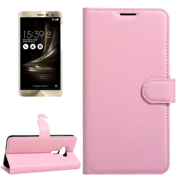 For ASUS ZenFone 3 / ZE552KL Litchi Texture Horizontal Flip Leather Case with Magnetic Buckle & Holder & Card Slots & Wallet